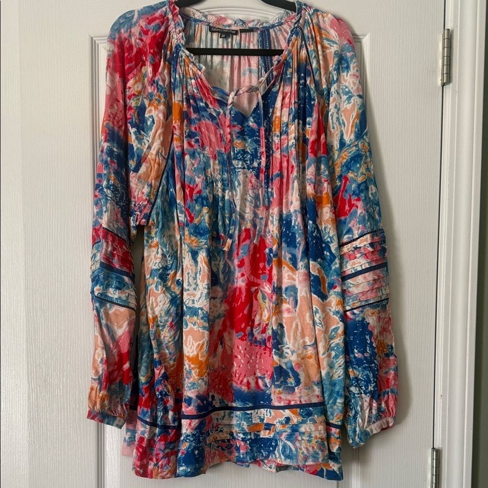 Tolani Multicolor Abstract Print Women's Top